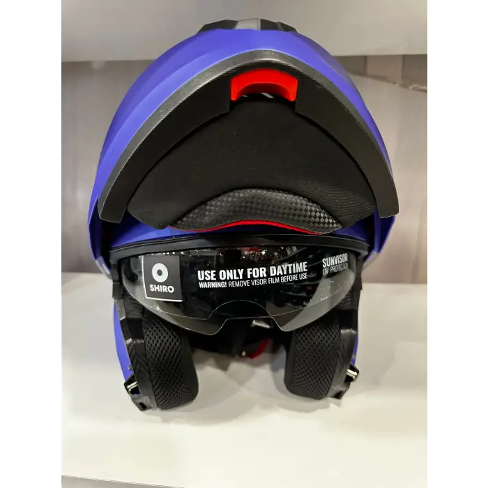 KASK SHIRO SH-508 MAT MAVİ ÇENE AÇILIR