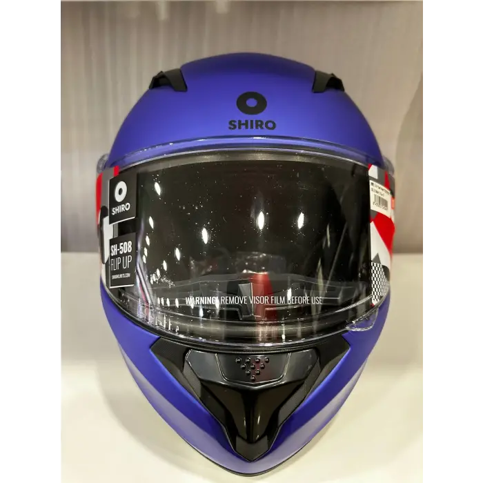 KASK SHIRO SH-508 MAT MAVİ ÇENE AÇILIR
