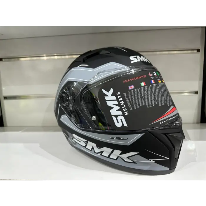 Kask Smk MA261Stellar Bolt Mat Siyah/Gri