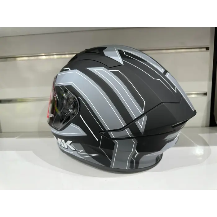 Kask Smk MA261Stellar Bolt Mat Siyah/Gri