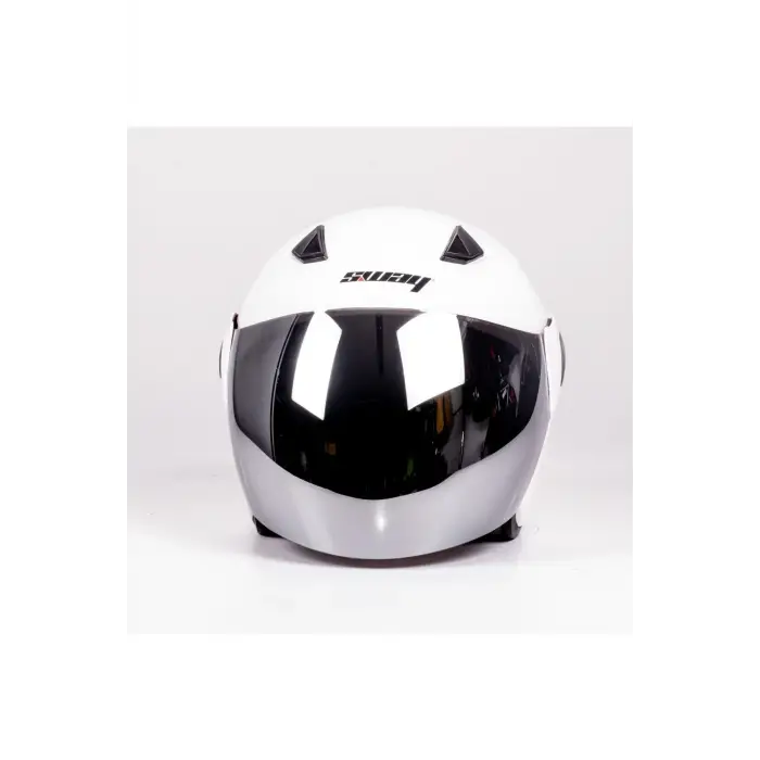 Kask Sw-733 Yarım Aynalı Camlı Beyaz