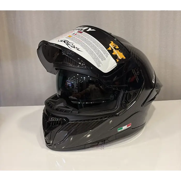KASK SWAY 861F D CARBON PARLAK SİYAH