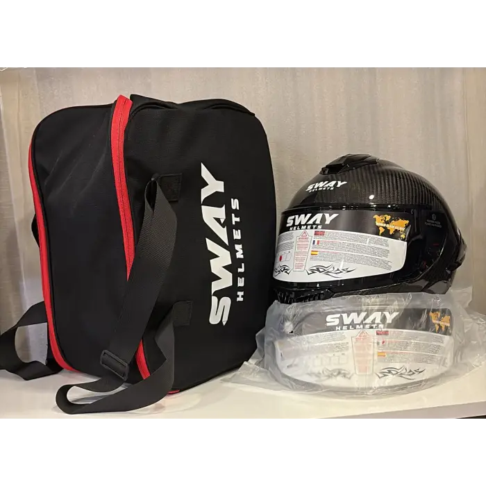 KASK SWAY 861F D CARBON PARLAK SİYAH