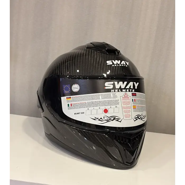 KASK SWAY 861F D CARBON PARLAK SİYAH