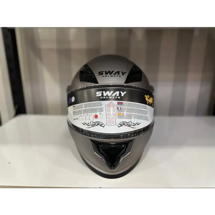 KASK SWAY 926 MAT TİTANYUM ÇENE AÇILIR
