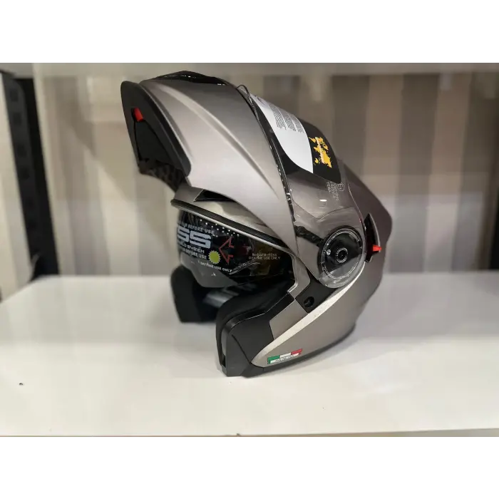 KASK SWAY 926 MAT TİTANYUM ÇENE AÇILIR