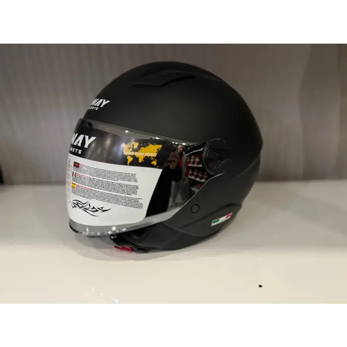 KASK SWAY SW 765 Matt Black (GÜMÜŞ VİZÖR)
