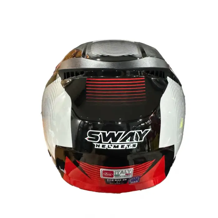 KASK SWAY SW-766 GEKO BLACK/RED ÇENESİZ GÜNEŞ GÖZLÜKLÜ