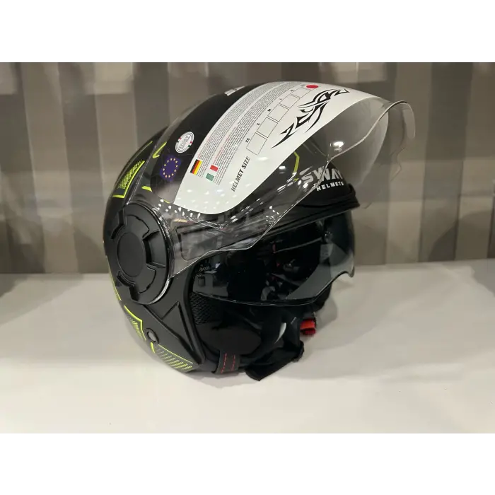 KASK SWAY SW-766 Matt Cırcle Black Yellow GÜNEŞ GÖZLÜKLÜ