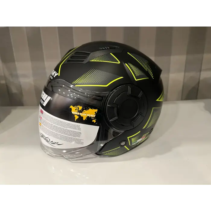KASK SWAY SW-766 Matt Cırcle Black Yellow GÜNEŞ GÖZLÜKLÜ