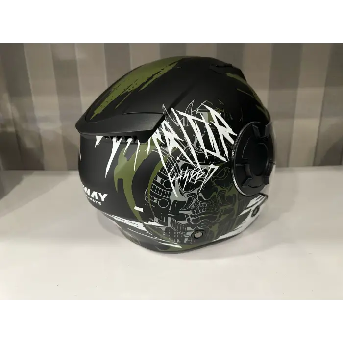 KASK SWAY SW-766 Matt Warrıor Black Army Grey GÜNEŞ GÖZLÜKLÜ