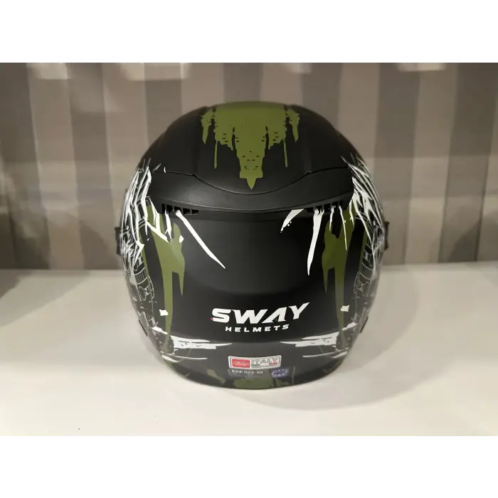 KASK SWAY SW-766 Matt Warrıor Black Army Grey GÜNEŞ GÖZLÜKLÜ