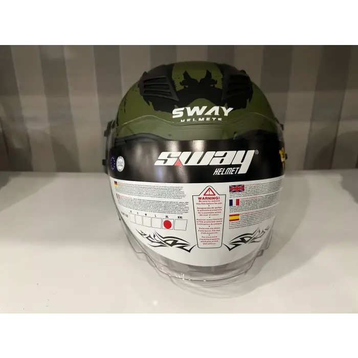 KASK SWAY SW-766 Matt Warrıor Black Army Grey GÜNEŞ GÖZLÜKLÜ