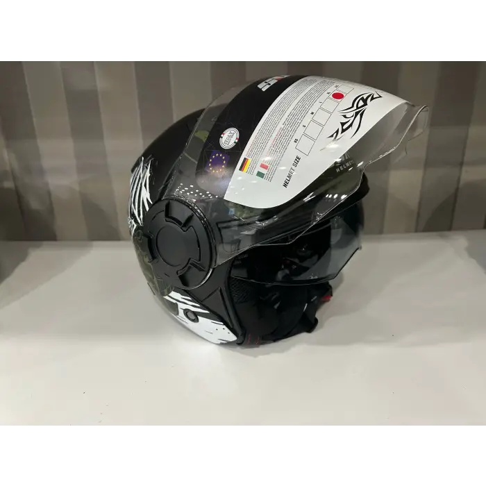 KASK SWAY SW-766 Matt Warrıor Black Army Grey GÜNEŞ GÖZLÜKLÜ