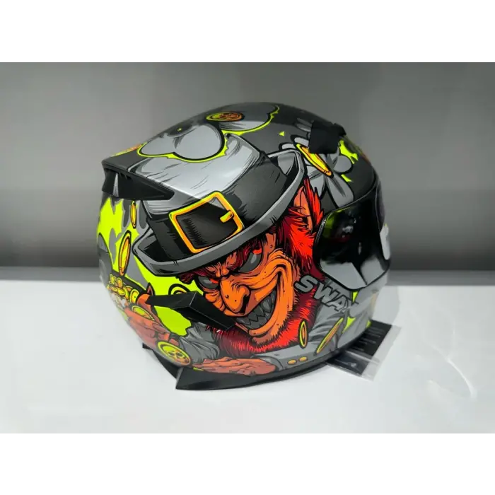 KASK SWAY SW 820 BADBOY FULL FACE GÜMÜŞ VİZÖR