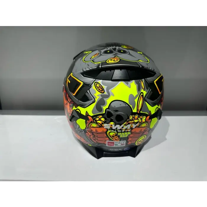 KASK SWAY SW 820 BADBOY FULL FACE GÜMÜŞ VİZÖR