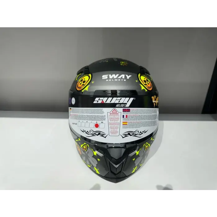 KASK SWAY SW 820 BADBOY FULL FACE GÜMÜŞ VİZÖR