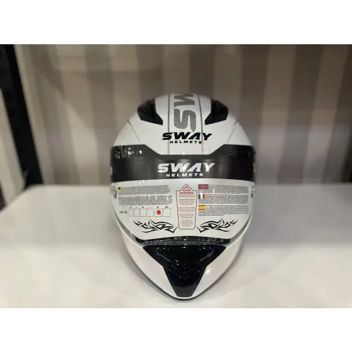 KASK SWAY SW 850 WHITE/SİLVER FULL FACE