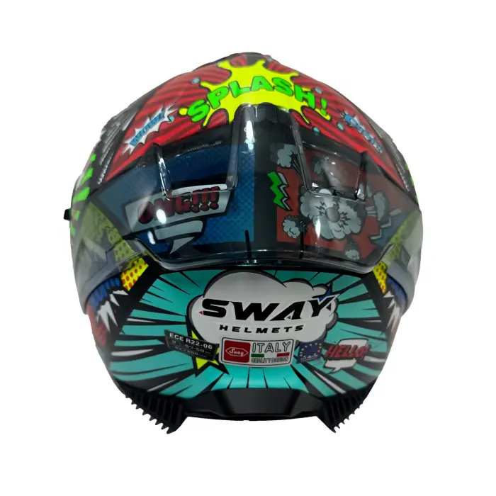 KASK SWAY SW 865 BOOM Black Callorful GÜNEŞ GÖZLÜKLÜ