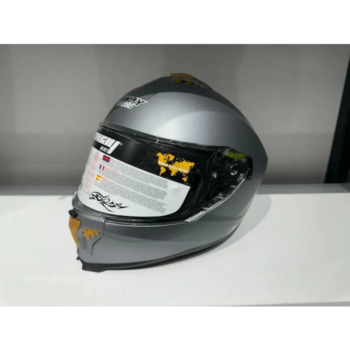 KASK SWAY SW-865 MAT GRİ GÜNEŞ GÖZLÜKLÜ