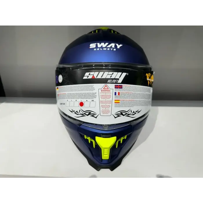 KASK SWAY SW-865 MAT MAVİ GÜNEŞ GÖZLÜKLÜ