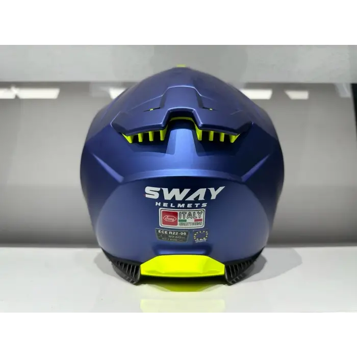 KASK SWAY SW-865 MAT MAVİ GÜNEŞ GÖZLÜKLÜ