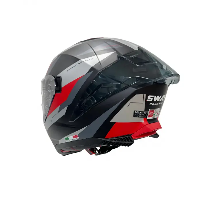 KASK SWAY SW 865 TITAN Black White Red GÜNEŞ GÖZLÜKLÜ