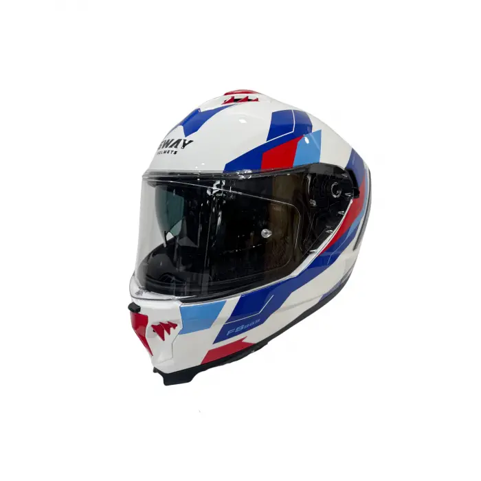 KASK SWAY SW 865 TITAN White Blue Red GÜNEŞ GÖZLÜKLÜ