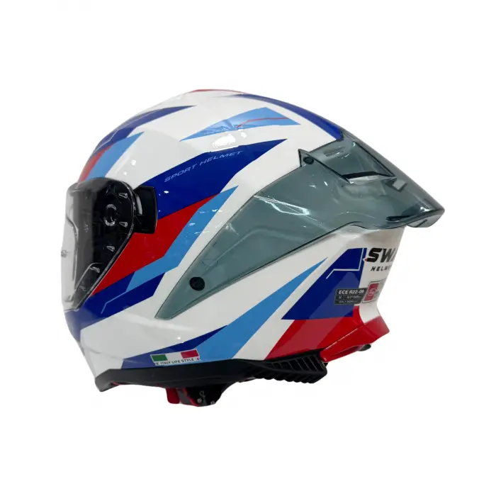 KASK SWAY SW 865 TITAN White Blue Red GÜNEŞ GÖZLÜKLÜ