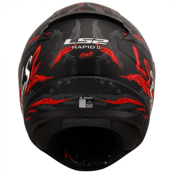 KASK LS2 RAPID 2 KAIJU MAT SİYAH-KIRMIZI-BEYAZ