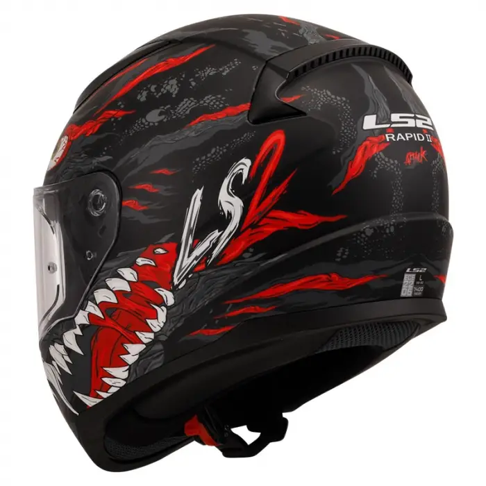 KASK LS2 RAPID 2 KAIJU MAT SİYAH-KIRMIZI-BEYAZ