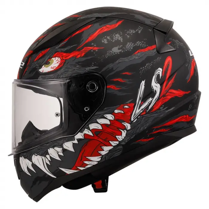 KASK LS2 RAPID 2 KAIJU MAT SİYAH-KIRMIZI-BEYAZ