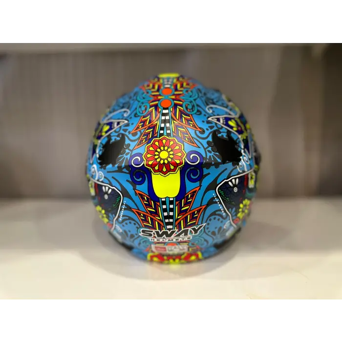 KASK SWAY SW 765 SPRING BLUE ÇENESİZ