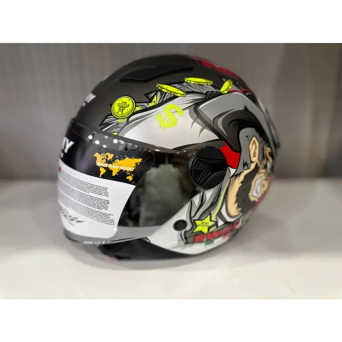 KASK SWAY SW 765 WANTED Black ÇENESİZ