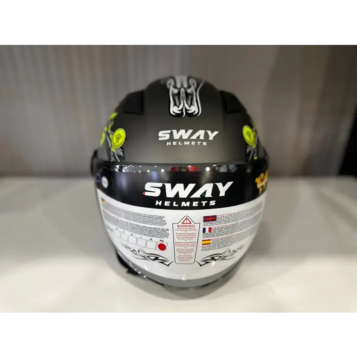 KASK SWAY SW 765 WANTED Black ÇENESİZ