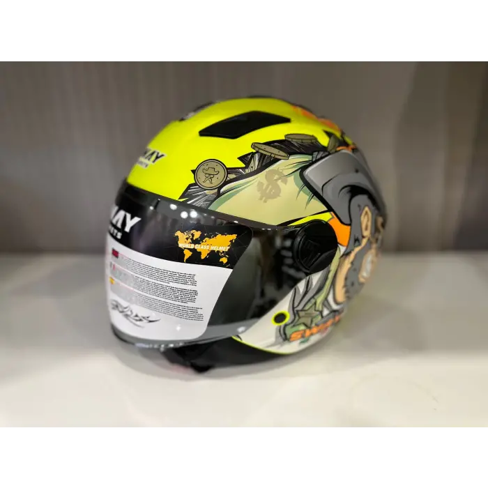 KASK SWAY SW 765 WANTED Yellow ÇENESİZ