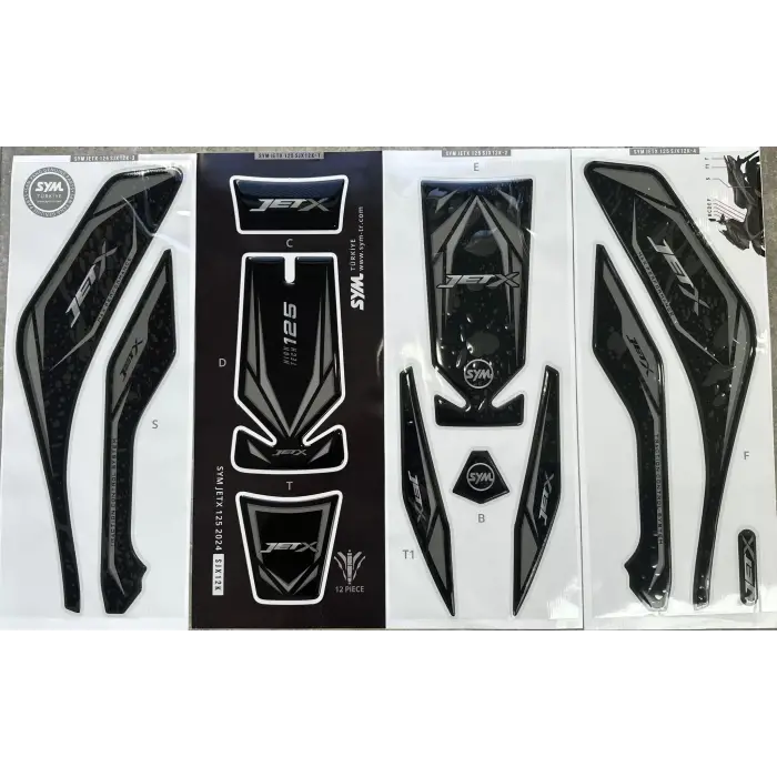 SYM JET-X 125 TANK PED SETİ 12 PCS GRİ