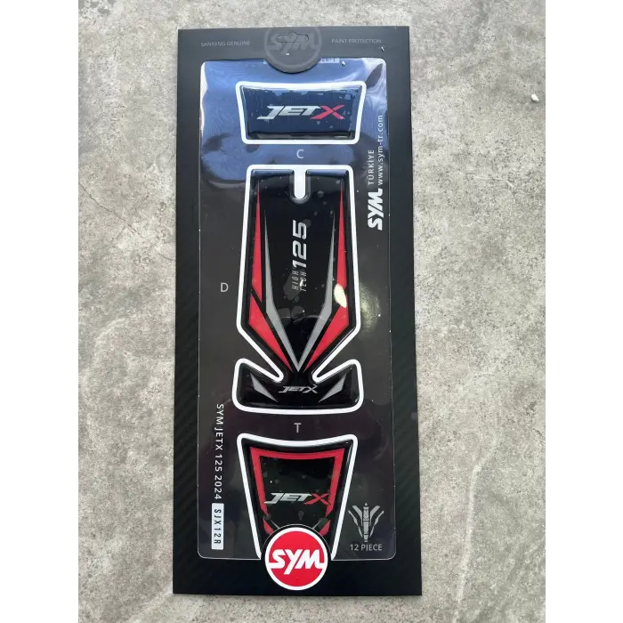 SYM JET-X 125 TANK PED SETİ 12 PCS KIRMIZI