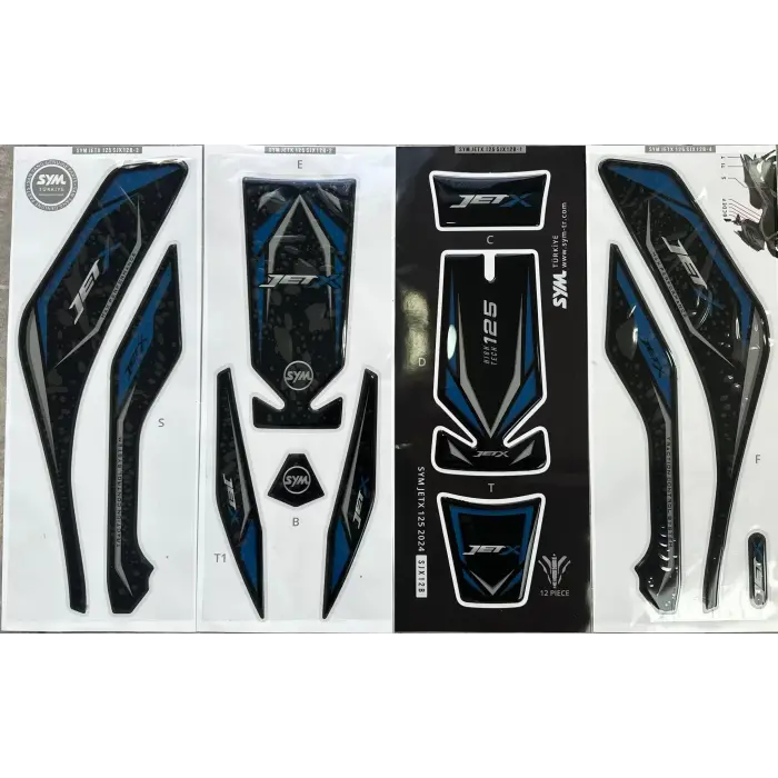 SYM JET-X 125 TANK PED SETİ 12 PCS MAVİ