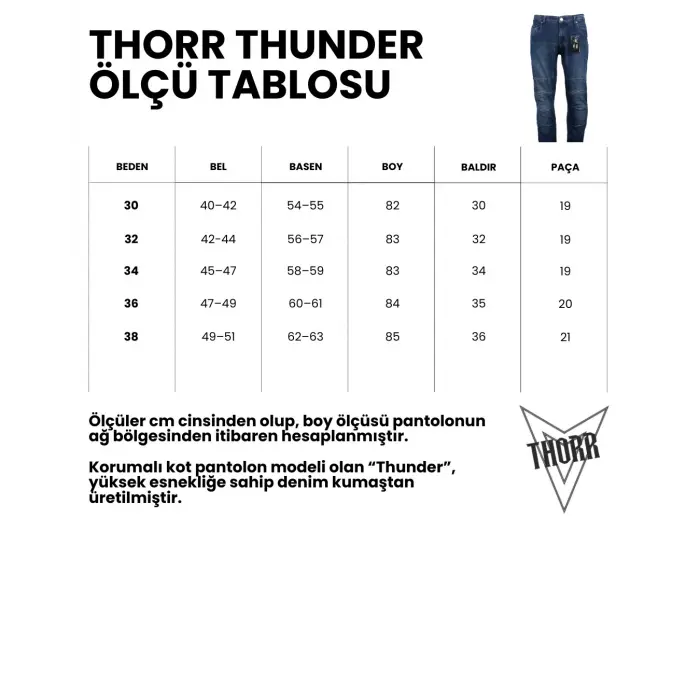THORR Thunder Motosiklet Pantolonu Mavi