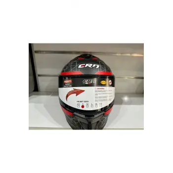 KASK CRN FS-867 MAT GREY/BLACK/RED GÜNEŞ VİZÖRLÜ