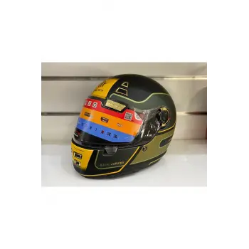 Kask Mt Jarama Baux B6 Mat Yeşil/sarı/siyah Cafe Racer