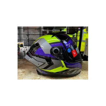 Kask Mt Thunder 4 Sv Valıant B2 Parlak Gri Mor Sarı
