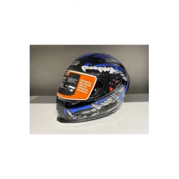 Kask B-503 (817) Güşeş Vizörlü Croco Mavi