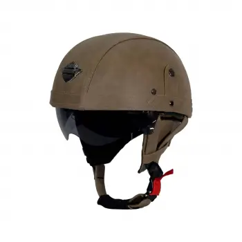 KASK SWAY TEX 130 ZN Kahverengi Deri Miğfer Kask