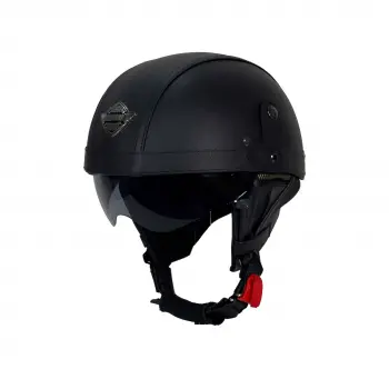 KASK SWAY TEX 130 ZN Siyah Deri Miğfer Kask
