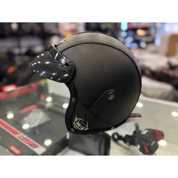 Kask TEX 701 JYT SİYAH Deri + BOOBLE CAM