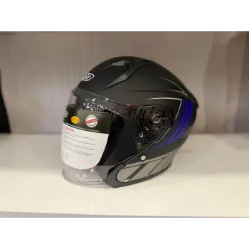 KASK CRN 620 AİR ÇENESİZ MAT SİYAH/MAVİ