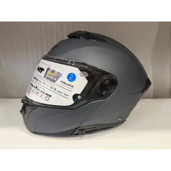 KASK MT ATOM 2 A2 PURE MAT GREY ÇENE AÇILIR