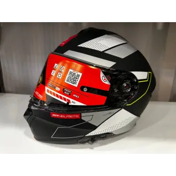 KASK MT GENESİS SV TALO B2 ÇENE AÇILIR MAT SİYAH/SARI